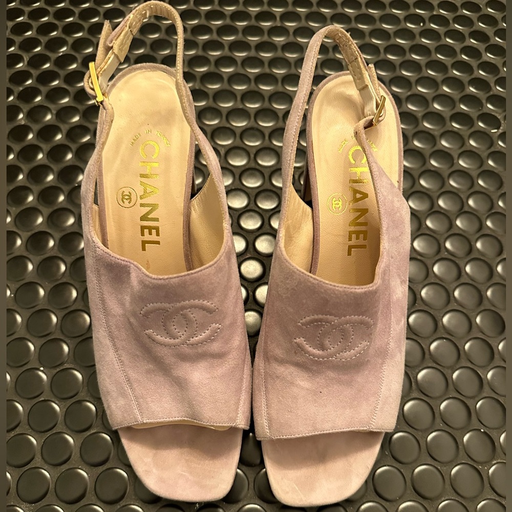 Chanel Suede Slingback Heels. Limited Edition when released.